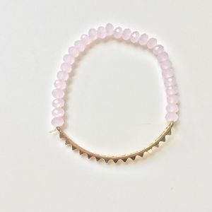 Stretchy Pink and Gold Bracelet